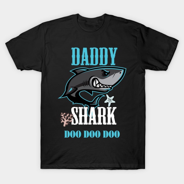 Cute Daddy Shark T-shirt T-Shirt by Diannas